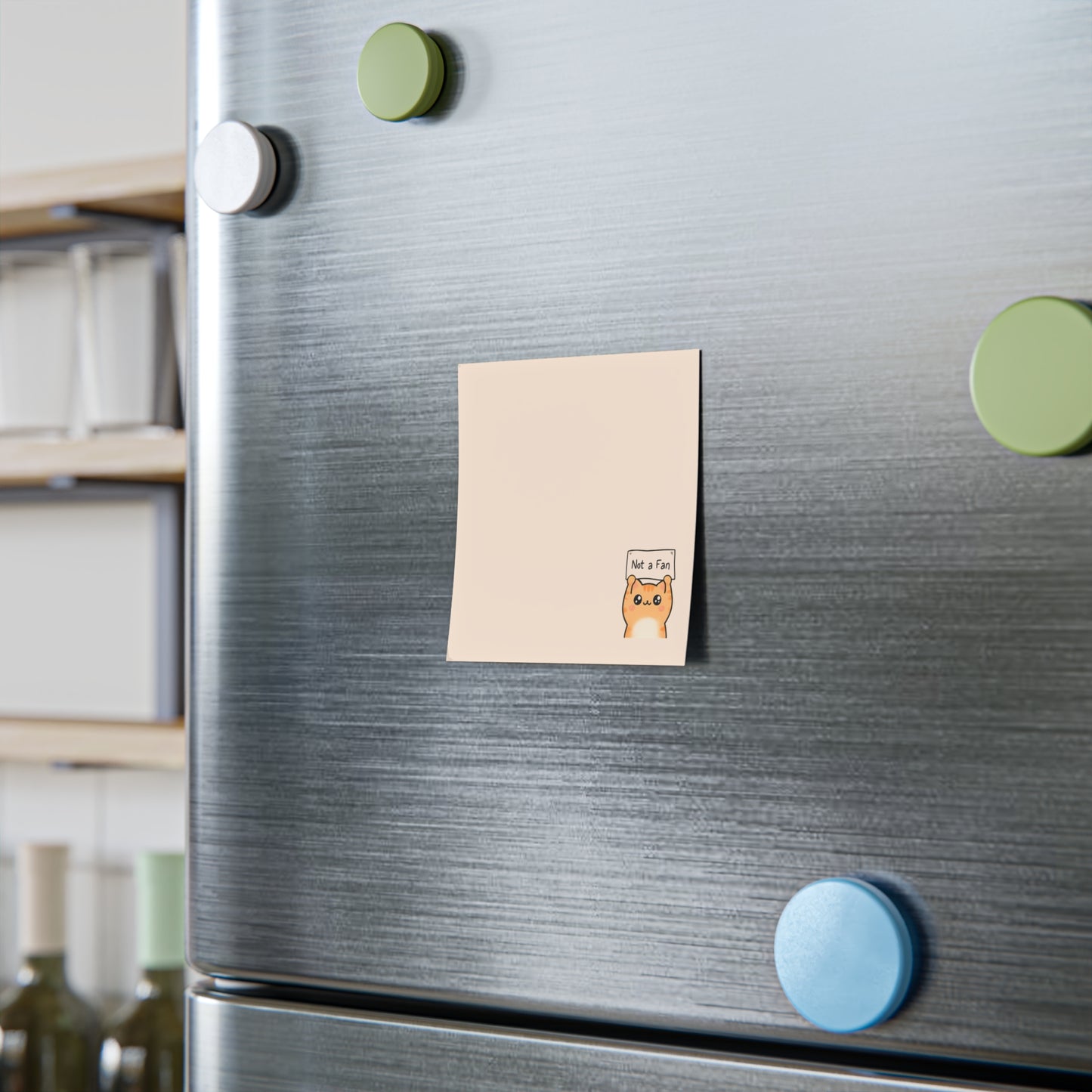 Note on a refrigerator door with colorful magnets