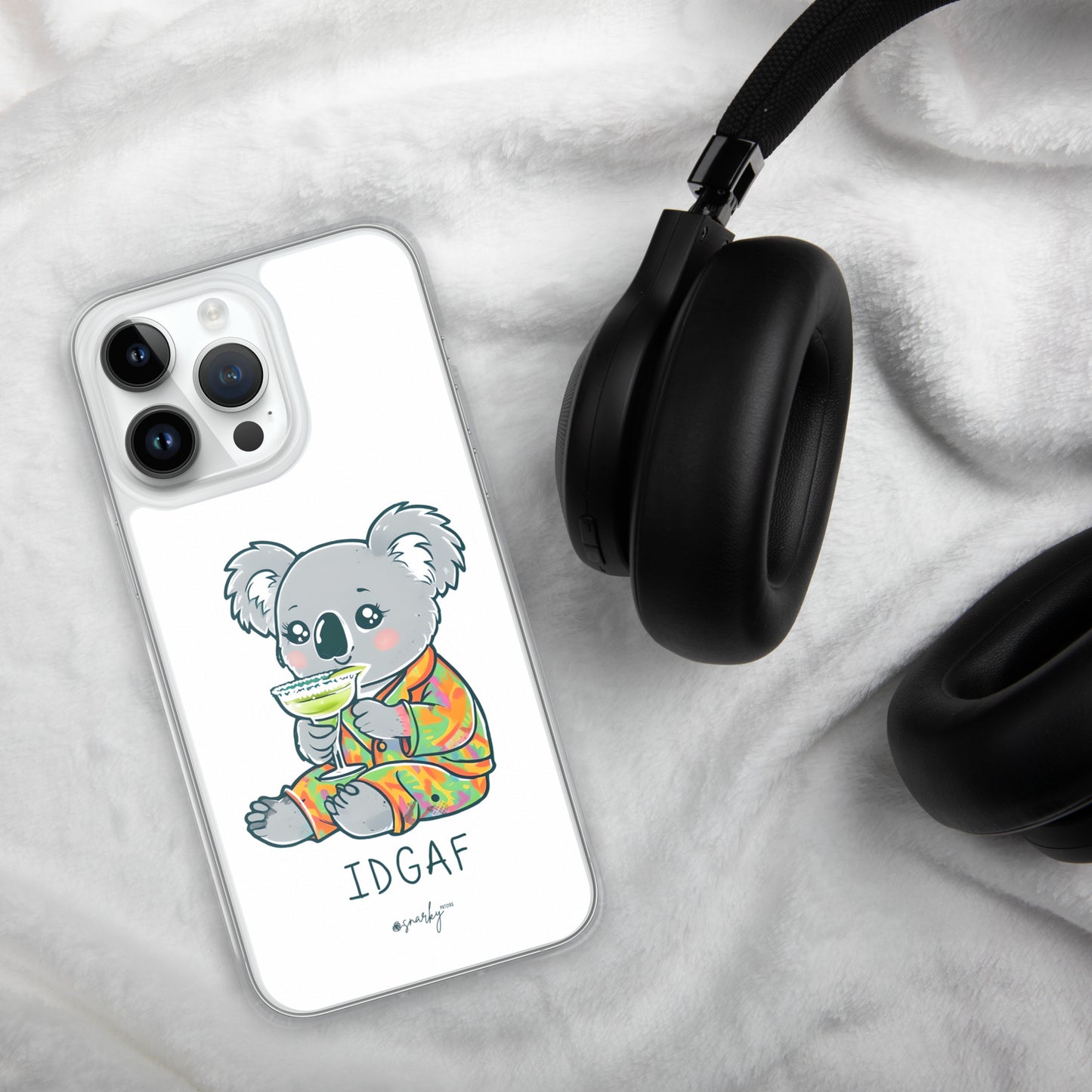 IDGAF - Playful Koala Sipping Margaritas iPhone® Case