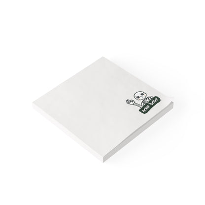 White notepad with a black and white design on a white background