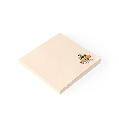 Beige notepad with a small design on a white background