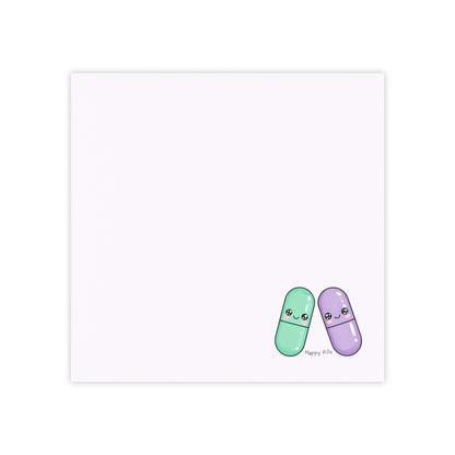 Two cartoons, one green and one purple, on a white background.