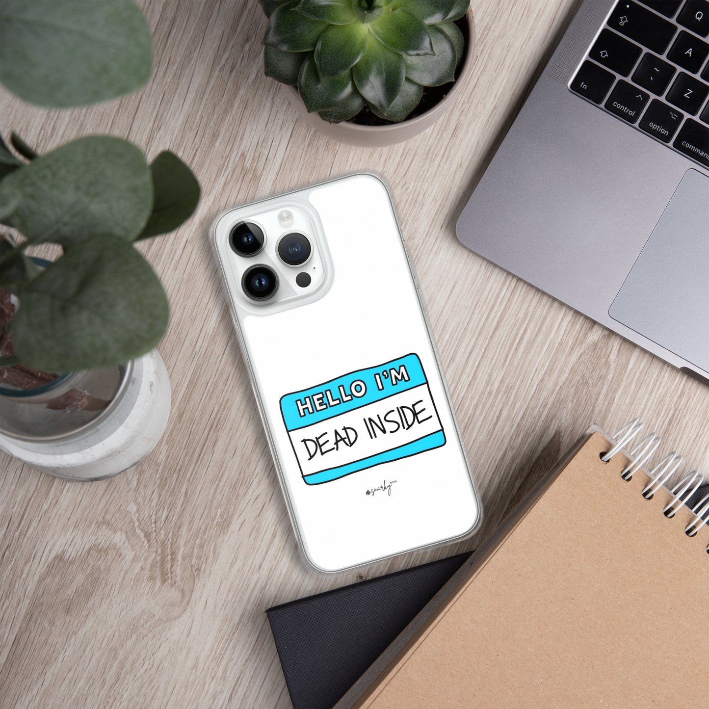 Hello I'm Dead Inside - Cartoon Name Tag iPhone® Case
