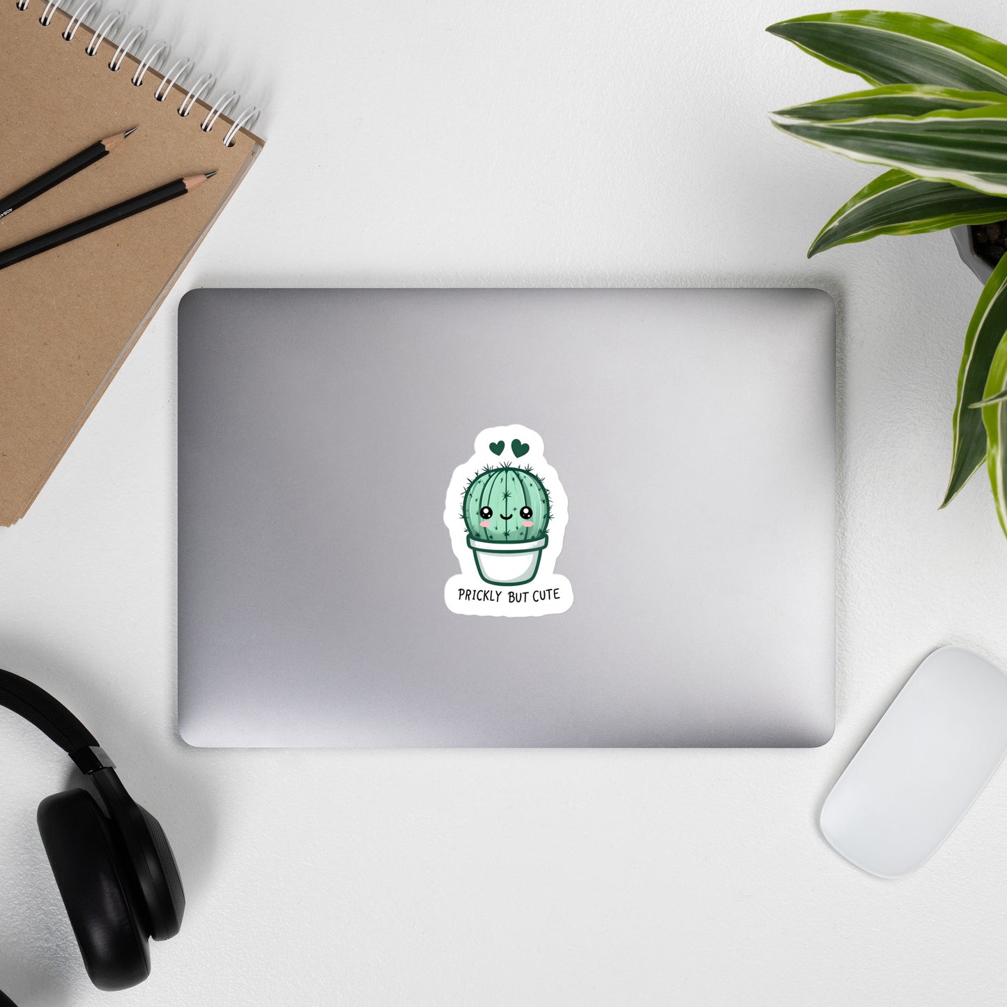 Prickly But Cute - Cute Green Cactus With Hearts Sticker